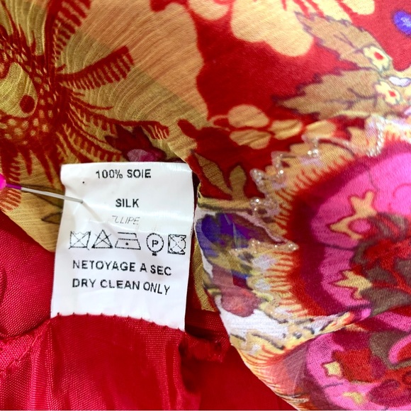 GEFF GALLANO SILK LACE FLORAL SPRING MAXI SKIRT - Picture 12 of 14